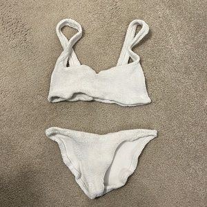 White Hunza G two piece swimsuit